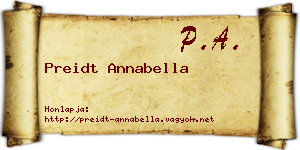 Preidt Annabella névjegykártya